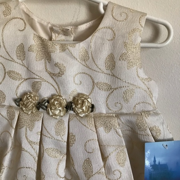 La Princess Gold Shimmer Swiss Rose Dress - Picture 3 of 7